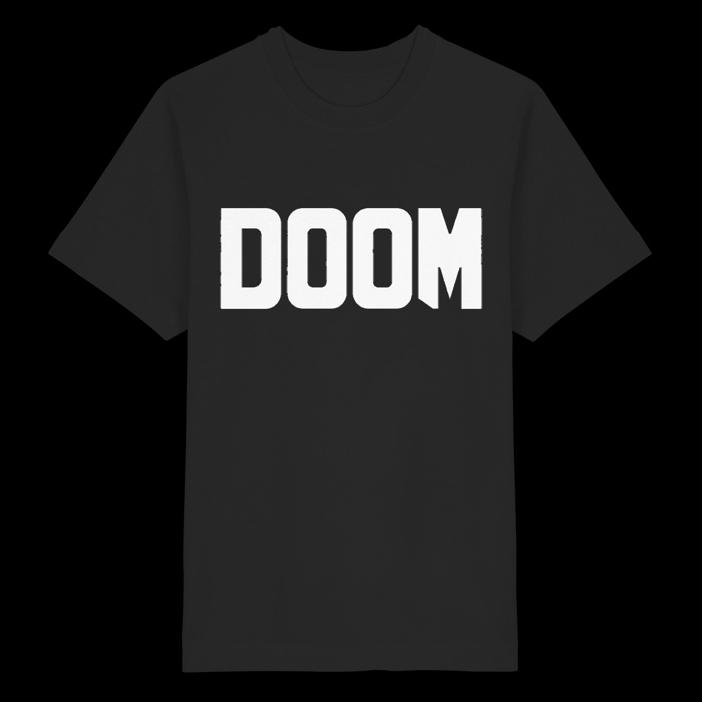 DOOM auf schwarzem Shirt, vorne