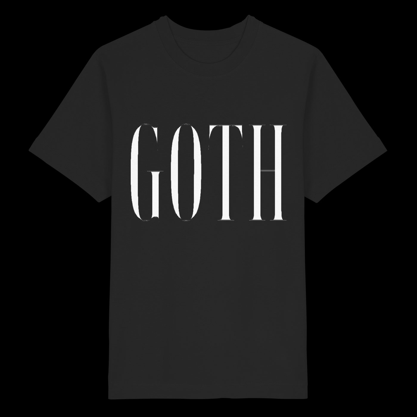 GOTH auf schwarzem Shirt, vorne