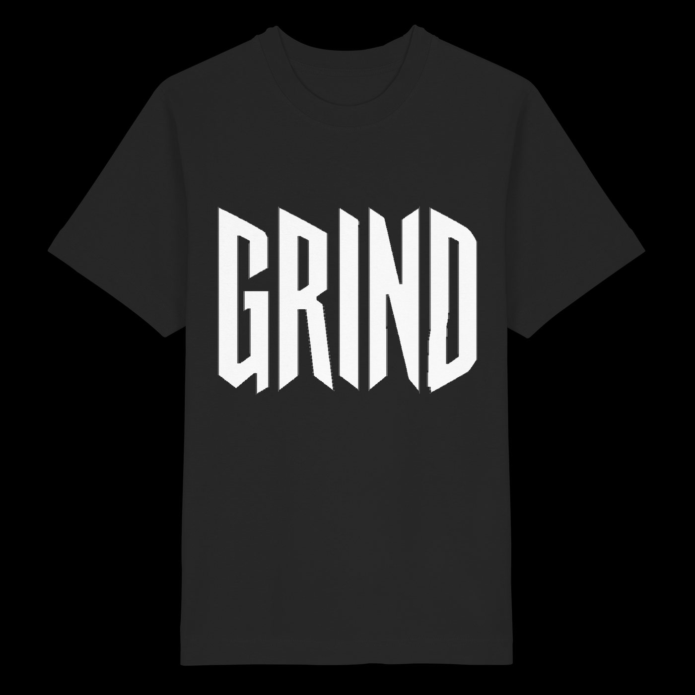 GRIND auf schwarzem Shirt, vorne