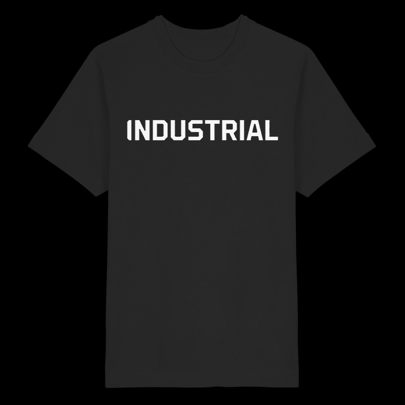 INDUSTRIAL auf schwarzem Shirt, vorne