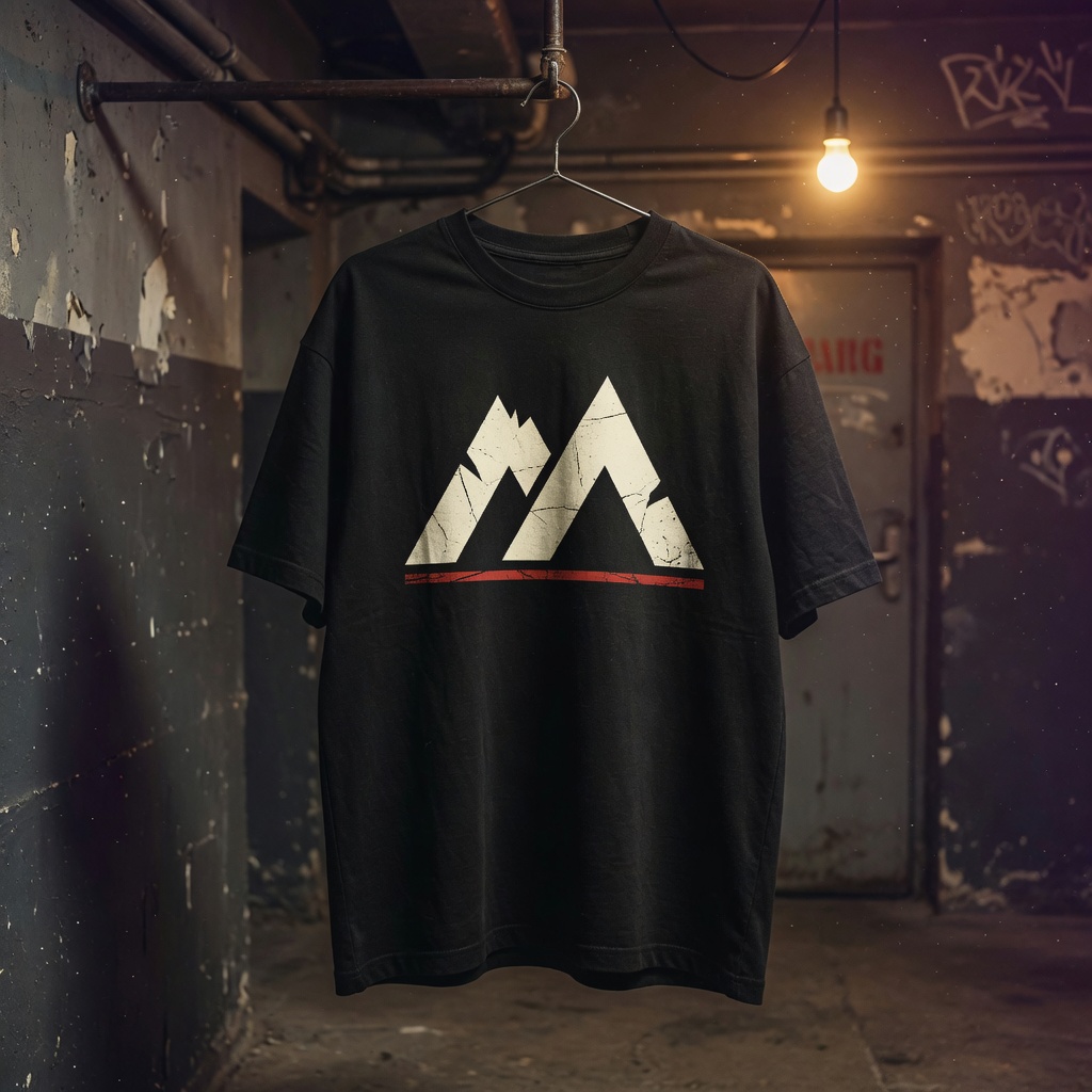 MARK auf schwarzem Shirt, Flur