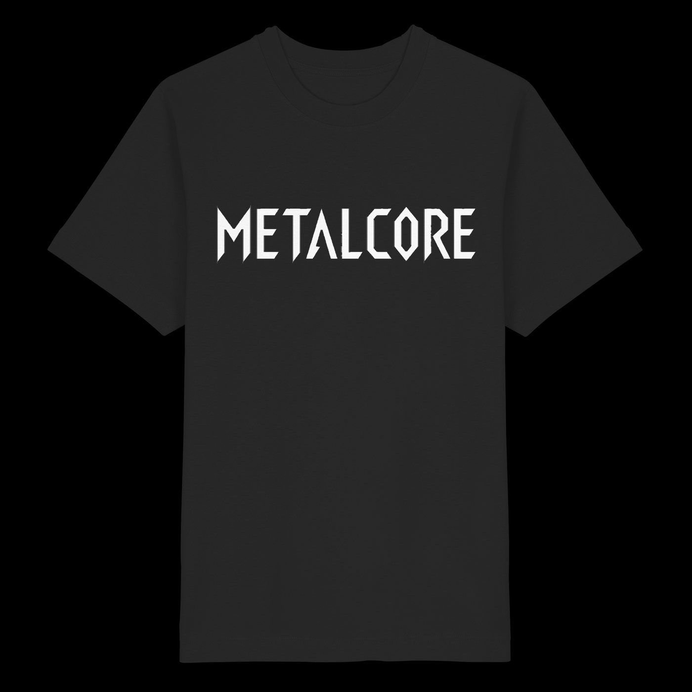 METALCORE auf schwarzem Shirt, vorne