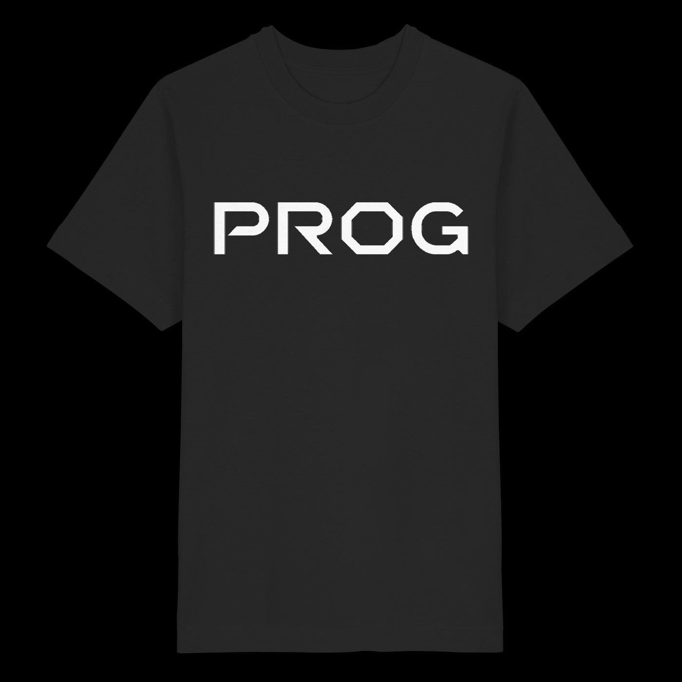 PROG auf schwarzem Shirt, vorne