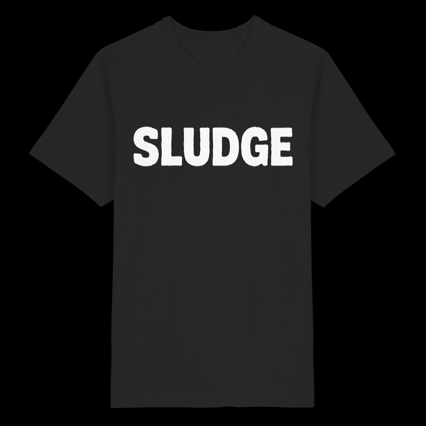 SLUDGE auf schwarzem Shirt, vorne